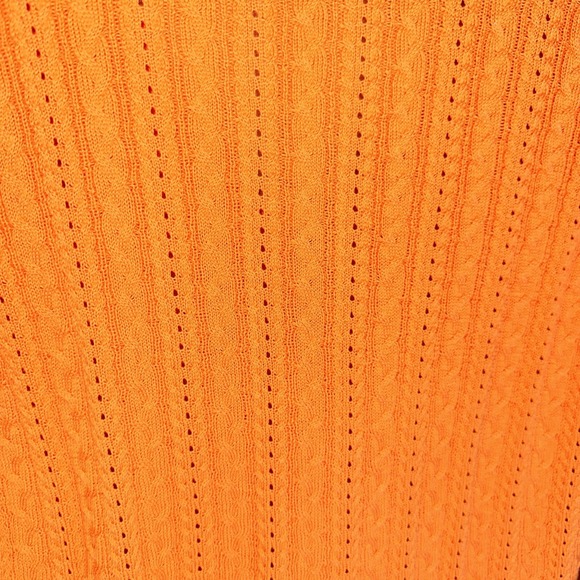 Talbots Petites Small Orange Ribbed Knit Cardigan Sweater Button Front - Picture 12 of 13